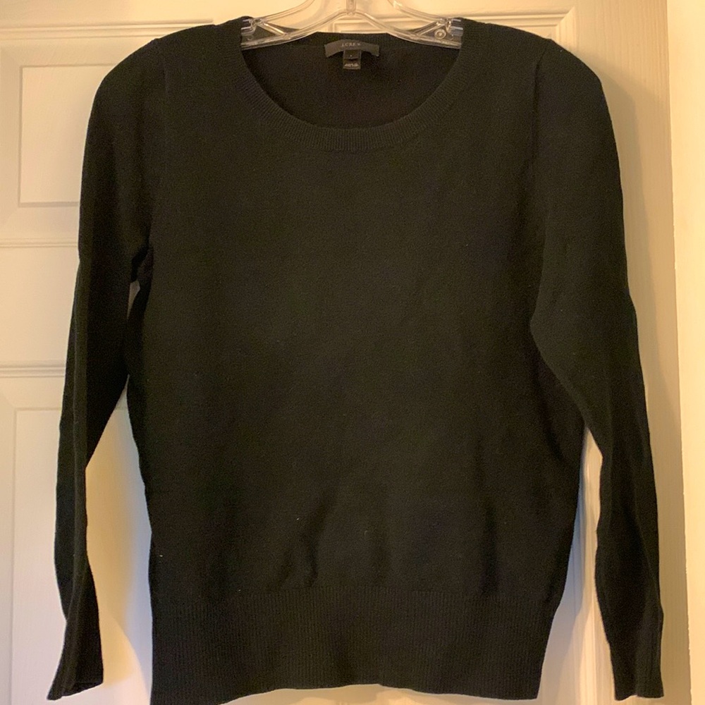J. Crew 2 black fine knit sweater, cotton nylon blend